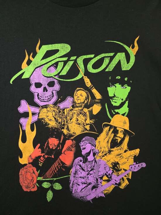 Gildan Other - Poison Concert T Shirt Large 2022 Stadium Tour Black Tee Rock
